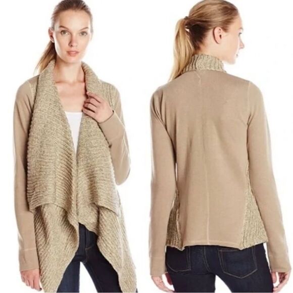 Prana Demure Cardigan Sweater Dark Khaki Beige - Picture 9 of 9
